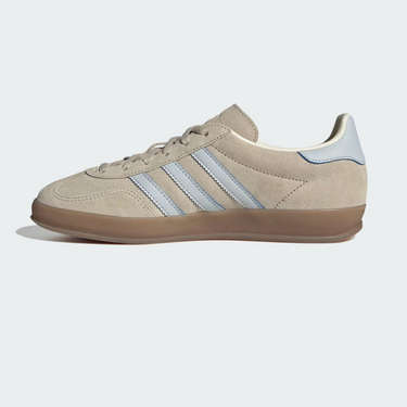 Women's Gazelle Indoor Shoes Wonder Beige / Halo Blue / Gum