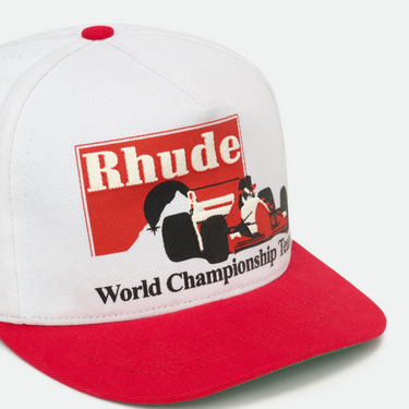 RHUDE TROPHY RACING HAT WHITE / RED