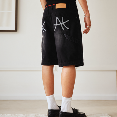 Carpenter Denim Shorts - Washed Black