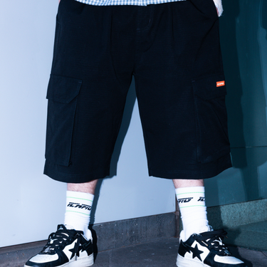Ripstop Cargo Shorts - Black