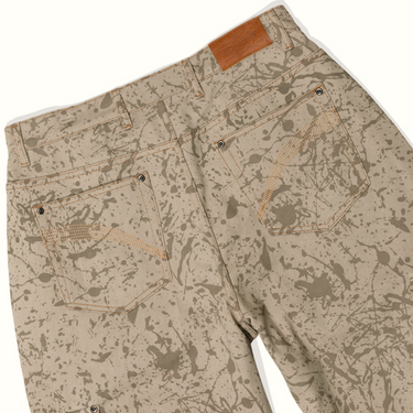 Splatter Cargo Denim Jeans - Bark