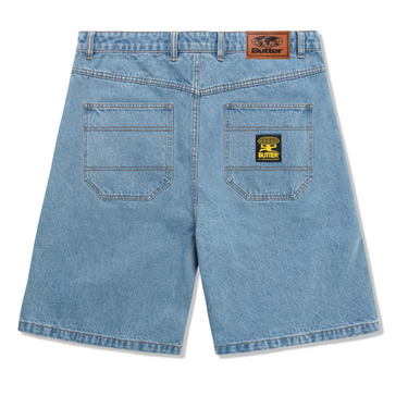 Patch Pocket Denim Shorts, Faded Blue