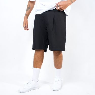 C:Blank Pleated Shorts - Black