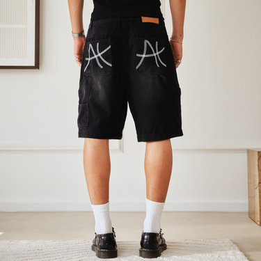 Carpenter Denim Shorts - Washed Black