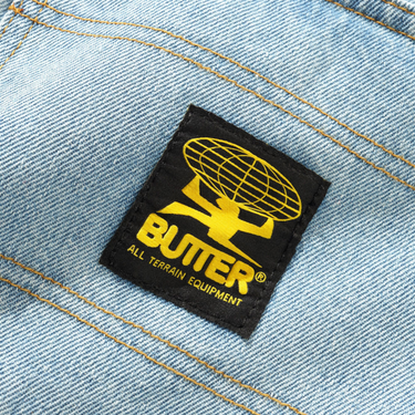 Patch Pocket Denim Shorts, Faded Light Blue