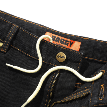 Baggy Denim Jeans, Washed Black