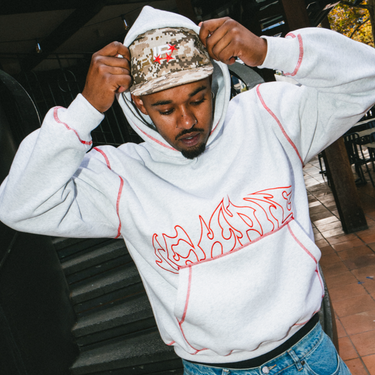 Razor Contrast Hood - White Marle