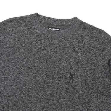 Solid Heather Knit Sweater Black