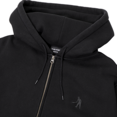 Solid Workers Zip Hood Black