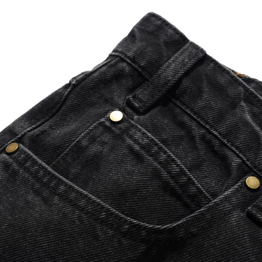 Straight Leg Denim Jeans Washed Black