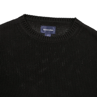 Loose Gauge Knit Crew Black