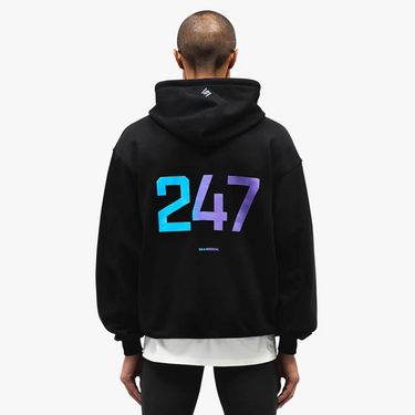 247 Oversized Hoodie Black Purple Fade