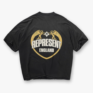 Angel Border T-Shirt  Stained Black