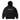 Satin Logo Applique Pullover Hood Black