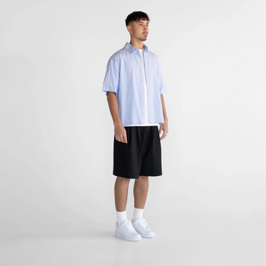 BOXY SCRIPT SHIRT - SKY BLUE