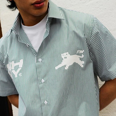 Panther Stripe Shirt -  Deep Green