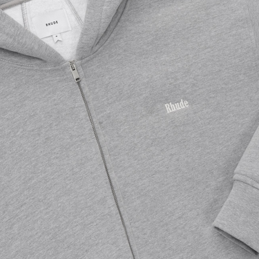 Rhude Classique Full-zip Hoodie Heather Grey