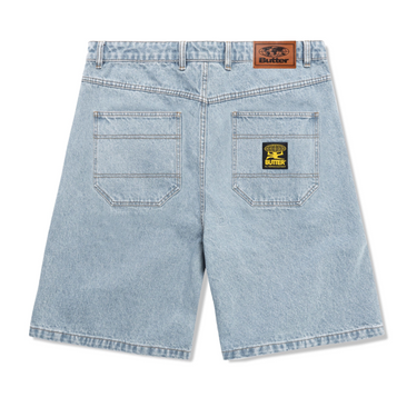 Patch Pocket Denim Shorts, Faded Light Blue
