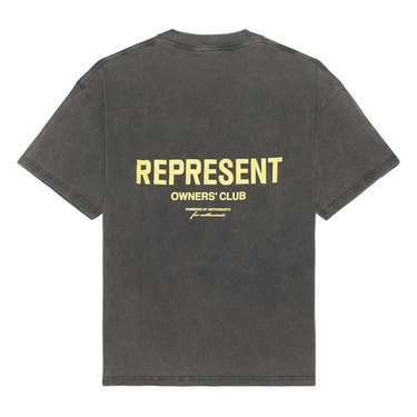 Represent Owners Club T-shirt Vintage Grey/Yellow