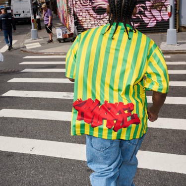 Graffiti Soccer Jersey Yellow Multi