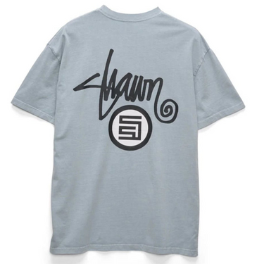 S DOUBLE- Shawn dot tee Washed Steel
