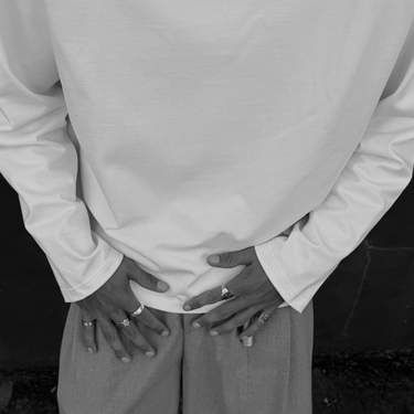 Pillar Boxy Blank Long Sleeve T-Shirt - White