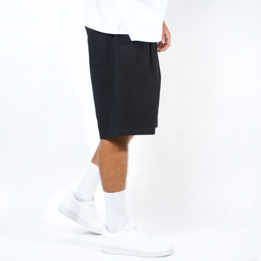 C:Blank Pleated Shorts - Black