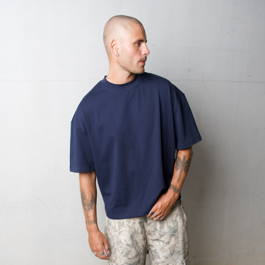 Pillar Boxy Blank T-shirt - Navy