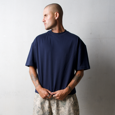 Pillar Boxy Blank T-shirt - Navy