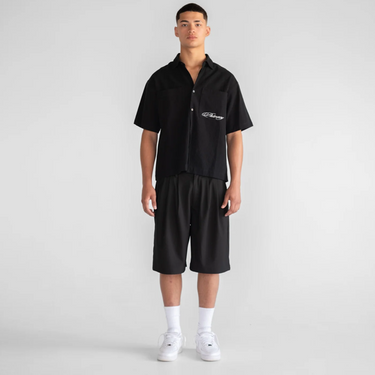 Boxy Linen Shirt-Black
