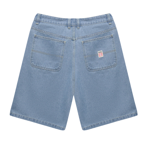 S DOUBLE Denim Standard short Mid Blue – cliquelyf