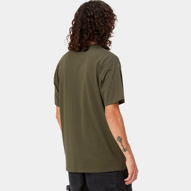 S/S Script Embroidery T-Shirt Cypress / Black