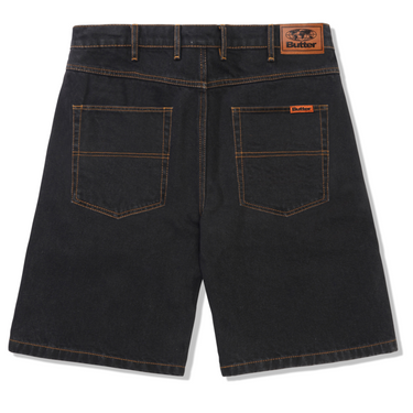 Baggy Denim Shorts, Washed Black