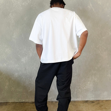 Men's Cropped Boxy Luxury Tee White