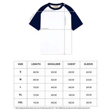 Panel Boxy Tee - White / Navy