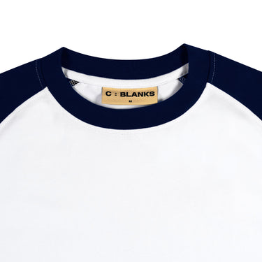 Panel Boxy Tee - White / Navy